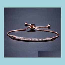 Charm Bracelets 10Pc/Set Fashion Cz 925 Sterling Sier Link Bracelet Adjusted Charm Gifts For Men Women Daily Jewelry Dro Dhseller2010 Dhnbz