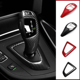 Interior Accessories Carbon Fiber Style Gear Shift Handle Sleeve Button Cover Stickers For F20 F30 F10 F32 F25 X5 F15 X6 F16