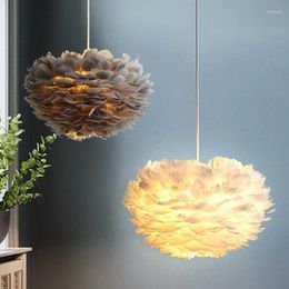 Pendant Lamps Nordic Feather Led Chandelier Modern Lamp For Bedroom Living Room Dining Decoration Ceiling Hanging Light