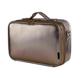 2022 New Golden Large-capacity Cosmetic Bag For Women Travel Set Trolley Convenient Cosmetic Case 220820