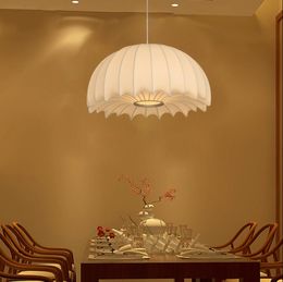 Italian New Silk Pendant Lamps Lights Creative Jellyfish Light Fixtures for Dining Room Bedroom Lighting Luminaire Modern Hanging Lamp