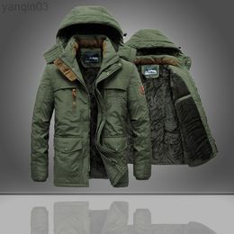 Men's Jackets Winter Military Thick Warm Hooded Parka Casual Fleece Cotton Padded Male Windbreaker Thermal Outerwear L220830