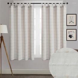 Curtain White Short Curtains For Bedroom Linen Cloth Button Sling Elegant Kitchen Window Door Decor Panels 1 Piece 140x170