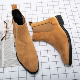 Stivali britannici solidi maschi scarpe color svance in cambio classiche di punta quadrata indossare la moda casual strade tutte abbinate ad b d d