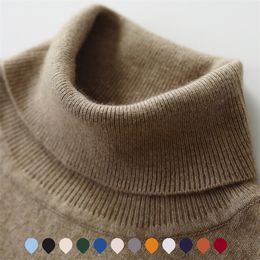 Men's Sweaters Cashmere Turtleneck Men Sweater High neck Autumn Winter Jersey Hombre Pull Solid Color Pullover Women Warm Clothes 220830