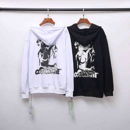 T-shirt Fashion Fashion Off Hoodie 20fw White Style New Back Kiss Terry Stampato