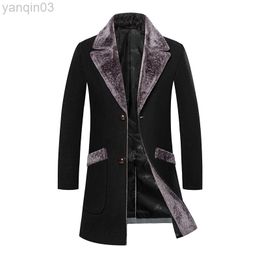 Men's Jackets Long Casual Trench Wool New Autumn Winter Coats And Large Size L220830