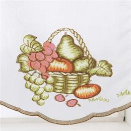 Curtain Kitchen Cafe Window Home Decoration Embroidered Flat Cloth Polyester / Cotton White American