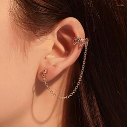 Stud Earrings KOtik 1pcs Jewellery Fashion Gold Colour Metal Ear Clip Flower Tassel For Women Gift Pendientes Cuff