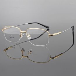Sunglasses Frames Men's Half Rimless Flexible Metal Eyeglass Myopia Rx Able Eyewear Glasses Spectacles