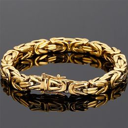 Bangle Hiphop Chain Bracelets For Men Never Fade Gold Color Stainless Steel Bracelet Manly Wrist 866" Classic Mens Jewellery Wholesale 220831