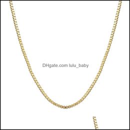 Chains Necklace Men Stainless Steel Long Gold Chain Gifts For Male Accessories Hip Hop Jewellery On The Neck 612 Q2 Drop Deliv Lulubaby Dhnjv