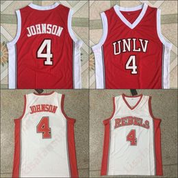basketball youth Canada - College Wears NCAA College 4 LARRY JOHNSON UN RUNNIN REBELS Retro Throwbacks Movie 100% Stitched Basketball mens Embroidery Jersey