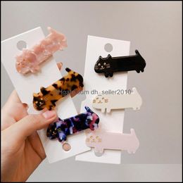 Hair Clips Barrettes Acetate Cute Cartoon Cat Animal Hairgrip Women Girls Hair Clips Pin Claw Hairpin Accessories Barr Dhseller2010 Dhh0J