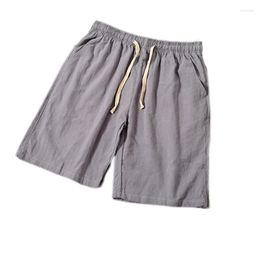 Men's Shorts Men's Cotton Linen Beach Pants Solid Colour Stall Five Points Fashion Casual Wholesale Men