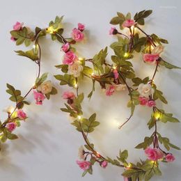 Strings Beiaidi 10M 100 LED Artificial Flower Rose Vine Ivy Garland String Lights Bedroom Birthday Wedding Christmas Party Decoratio