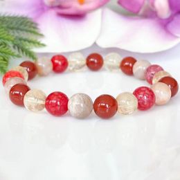 MG1541 Strand New Design Citrine Sunstone Carnelian Red Agate Mix Gemstone Bracelet Womens Sacral Chakra Yoga Mala Energy Bracelet