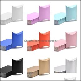 Gift Wrap 100Pcslot Pillow Wedding Party Favour Paper Diy Gift Box Candy Boxes Supply Accessories Favour Kraft 220811 Drop Delivery 20 Dhque