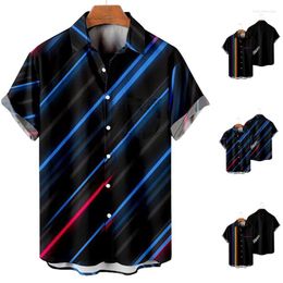 Men's Casual Shirts Tee Shirt Mens Printed Hawaiian Short Sleeve Button Down Beach For Man Scrub Jacket