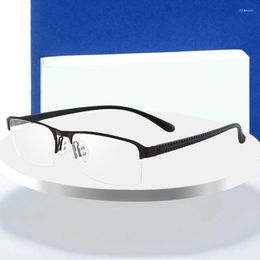 Sunglasses Frames Glasses For Male Half Rim Metal Frame Eyewears With Silica Gel Temple Legs Classic UV Spectacles