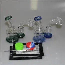 Mini Glass Bong Water Pipes Pyrex Hookah Oil Rigs Smoking Bongs Thick Heady Recycler Rig With quartz banger