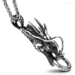 Pendant Necklaces Men Necklace Bracelet Titanium Steel Dragon Head Jewellery Accessories AC889