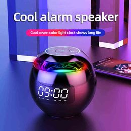 Portable Speakers G90 New Clock Colourful Bluetooth Speaker Mini Portable Household Ball Card Lock and Load Spray Bluetooth Speaker T220831