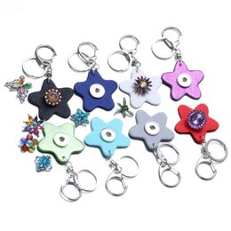 Key Rings Shiny Star Pu Leather Snap Button Key Rings Chain Keychains Fit Diy 18Mm Jewelry Drop Delivery 2021 Dhseller2010 Dh5T0