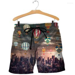 Men's Shorts Fashion 3D Full Printing Air Balloon European And American Style Beach Harajuku Quick-drying Sweatpants