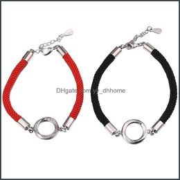 Link Chain Lucky Red Bracelet Charm Brings You Peace Wholesale Women Black Rope Bracelets Drop Delivery 2021 Jewellery Yydhhome Dhlkz