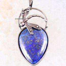 Pendant Necklaces Fit Necklace Dragonfly Heart Bead Natural Stone Blue Lapis For Girls Women Jewellery Gift K646