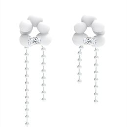 Dangle & Chandelier Fashion Designers White Wind Tassel Long Earrings For Women Korean Style 2022 New Pendientes