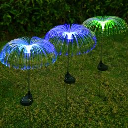 Jellyfish Solar Garden Lights meteor shower Lawn Lights Colorful Outdoor Waterproof Fiber Optic Patio Pathway Decoration