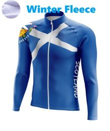 2023 Scotland Winter Cycling Jackets Fleece Cycling Jersey Man Long Sleeve MTB Bicycle Clothing Thermal Bike Wear Invierno Maillot Ropa Ciclismo