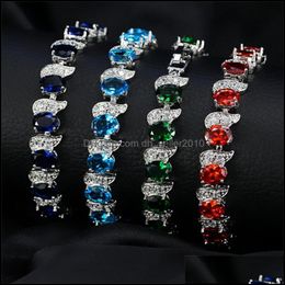 Charm Bracelets White Gold Plated Cz Tennis Bracelet For Girls Women Party Wedding Nice Gift Friend 3739 Q2 Drop Deliver Dhseller2010 Dhqqv