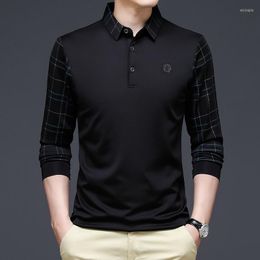 Men's Polos Spring And Summer Men's Long-sleeved T-shirt Youth Business Shirt Fashion Casual Lapel
