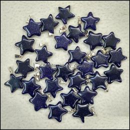 Charms Blue Sand Crystal Five Point Star Shape Charms Pendants For Diy Jewelry Making Wholesale Drop Delivery 2021 Findings Components Dhscf
