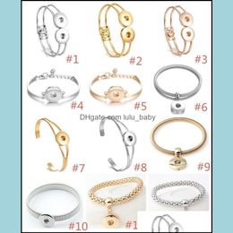 Charm Bracelets Noosa Sier Gold Plated Snap Button Bracelet 18Mm Buttons Charm Bangles Diy Jewelry Drop Delivery 2021 Bracelets Dhsell Dhktn