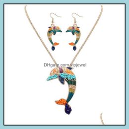 Earrings Necklace Pretty Necklace Sets Enamel Horse Earrings Jewellery Pendants For Women Sier Plated Set Drop Delivery 2021 Vipjewel Dh8Tu