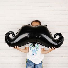 Party Decoration 1pc Dashing Little Man Baby Shower Balloons Moustache Foil Ball Black Beard Kids Toys Birthday Decor Supplies Helium