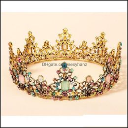 Tiaras Crystal Vintage Royal Queen King Tiaras And Crowns Men/Women Pageant Prom Diadem Hair Ornaments Wedding Jewelry Acces Sexyhanz Dhynr