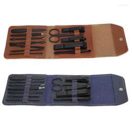 -Kits de nail art kit de manucure Clippers confortables définir 12 outils pour les soins de l'ongle Finnernail facial