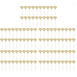 Festive Supplies 100 Pieces Of Glitter Paper Gold Diamond Cake Decoration Party Ceremony Cupcake Insert Sign