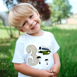 planes clothes Australia - Shirts Cartoon Plane Children Boys Birthday Tshirt Fashion Casual Short Sleeve Graphic Tee Kids Clothes 1 To 6 Years Old Gift