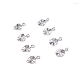 Charms 20pcs 6mm Wholesell Mini Stainless Steel Round And Heart Pendant DIY Necklace Bracelets Anklets Unfading Colorless