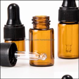 Storage Bottles Jars Storage Bottles Jars 1 2 3 5 Ml Refillable Tea Tree Oil Essential Per Container Amber Glass Dropper Bottle Li Dhibs