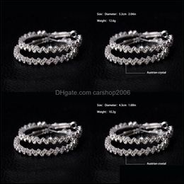 Hoop Huggie Earrings Hoop For Women Fashion Jewellery Diamond Earring Wedding Round Drop Hanging 925 Sterling Sier Big 24 Delivery 2021 Dhpmp