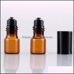 Packing Bottles 2Ml Essential Oil Vials With Stainless Steel Roller Black Golden Sliver Cap Empty Refillable Roll On Bottle P217 Drop Dhdno