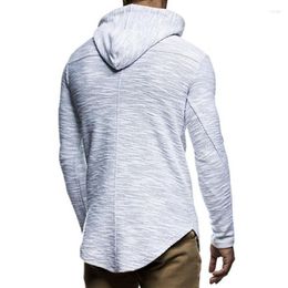 Men's Hoodies Anti-pilling Trendy Elastic Split Men Hoodie Streetwear Autumn Midi Length Clothing