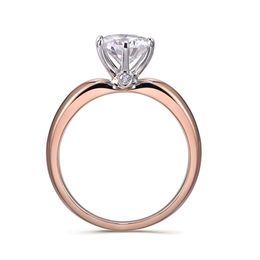 Solitaire Ring Wedding Rings D Colour 10carat 65mm Round Cut Diamond Solitaire Engagement Ring Solid 14K Rose White Gold 220829